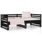 vidaXL Sofá cama extraíble madera maciza de pino negro 2x(90x190) cm vidaXL Sofá cama extraíble madera maciza de pino negro 2x(90x190) cm
