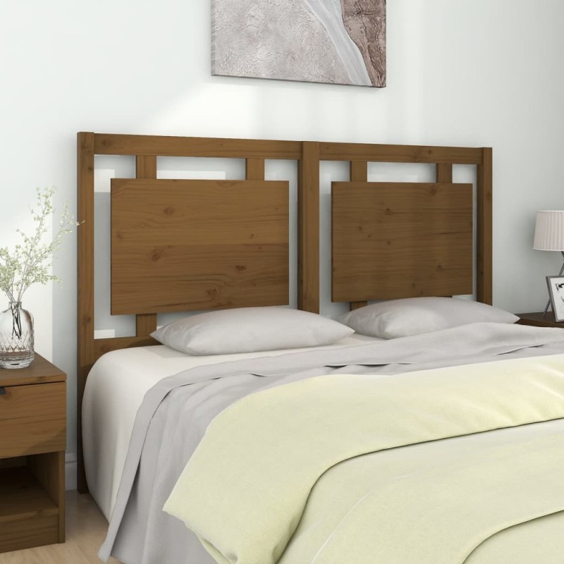 vidaXL Cabecero de cama madera maciza pino marrón miel 145,5x4x100 cm vidaXL Cabecero de cama madera maciza pino marrón miel 145,5x4x100 cm