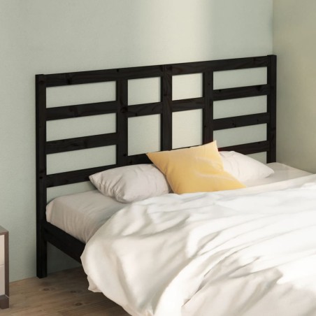 vidaXL Cabecero de cama madera maciza de pino negro 156x4x104 cm