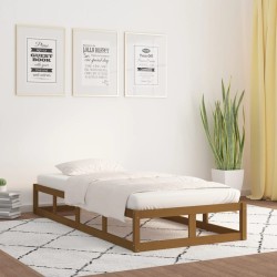 vidaXL Estructura de cama de madera maciza marrón miel 90x200 cm