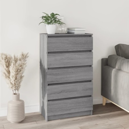 vidaXL Cajonera de madera contrachapada gris Sonoma 60x36x103 cm