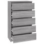 vidaXL Cajonera de madera contrachapada gris Sonoma 60x36x103 cm vidaXL Cajonera de madera contrachapada gris Sonoma 60x36x103 cm