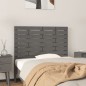 vidaXL Cabecero de cama de pared madera maciza pino gris 106x3x63 cm