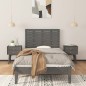 vidaXL Cabecero de cama de pared madera maciza pino gris 106x3x63 cm