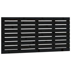 vidaXL Cabecero de cama de pared madera maciza pino negro 141x3x63 cm