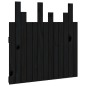 vidaXL Cabecero de cama pared madera maciza pino negro 82,5x3x80 cm vidaXL Cabecero de cama pared madera maciza pino negro 82,5x3x80 cm