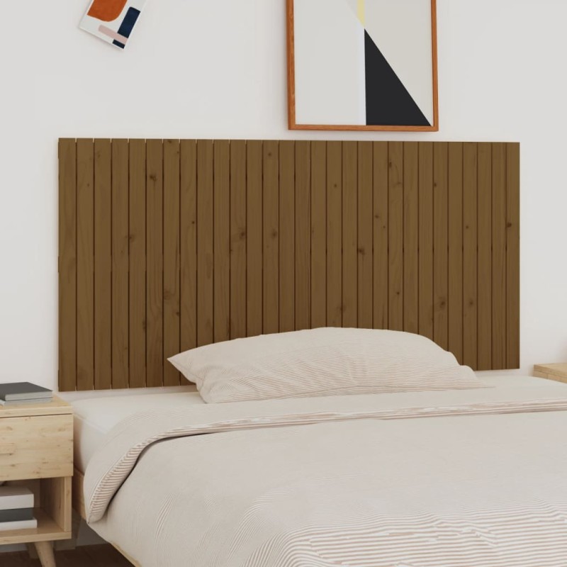 vidaXL Cabecero cama pared madera maciza pino marrón miel 185x3x90 cm vidaXL Cabecero cama pared madera maciza pino marrón miel 185x3x90 cm