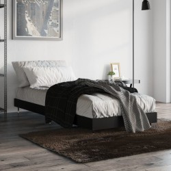 vidaXL Estructura de cama madera contrachapada negra 75x190 cm