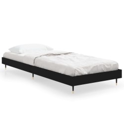 vidaXL Estructura de cama madera contrachapada negra 75x190 cm