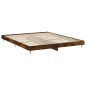 vidaXL Estructura de cama madera contrachapada roble ahumado 140x200cm vidaXL Estructura de cama madera contrachapada roble ahumado 140x200cm