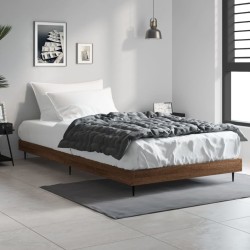 vidaXL Estructura de cama madera contrachapada marrón roble 90x190 cm