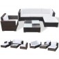vidaXL Set muebles de jardín y cojines 6 piezas ratán sintético marrón vidaXL Set muebles de jardín y cojines 6 piezas ratán sintético marrón