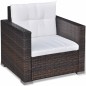 vidaXL Set muebles de jardín y cojines 6 piezas ratán sintético marrón vidaXL Set muebles de jardín y cojines 6 piezas ratán sintético marrón