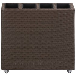 vidaXL Arriate con 4 macetas de ratán sintético negro 80x22x79 cm