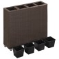 vidaXL Arriate con 4 macetas de ratán sintético negro 80x22x79 cm vidaXL Arriate con 4 macetas de ratán sintético negro 80x22x79 cm