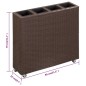 vidaXL Arriate con 4 macetas de ratán sintético negro 80x22x79 cm vidaXL Arriate con 4 macetas de ratán sintético negro 80x22x79 cm