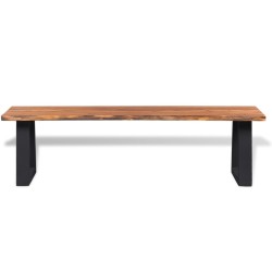 vidaXL Banco de madera de acacia maciza 160 cm