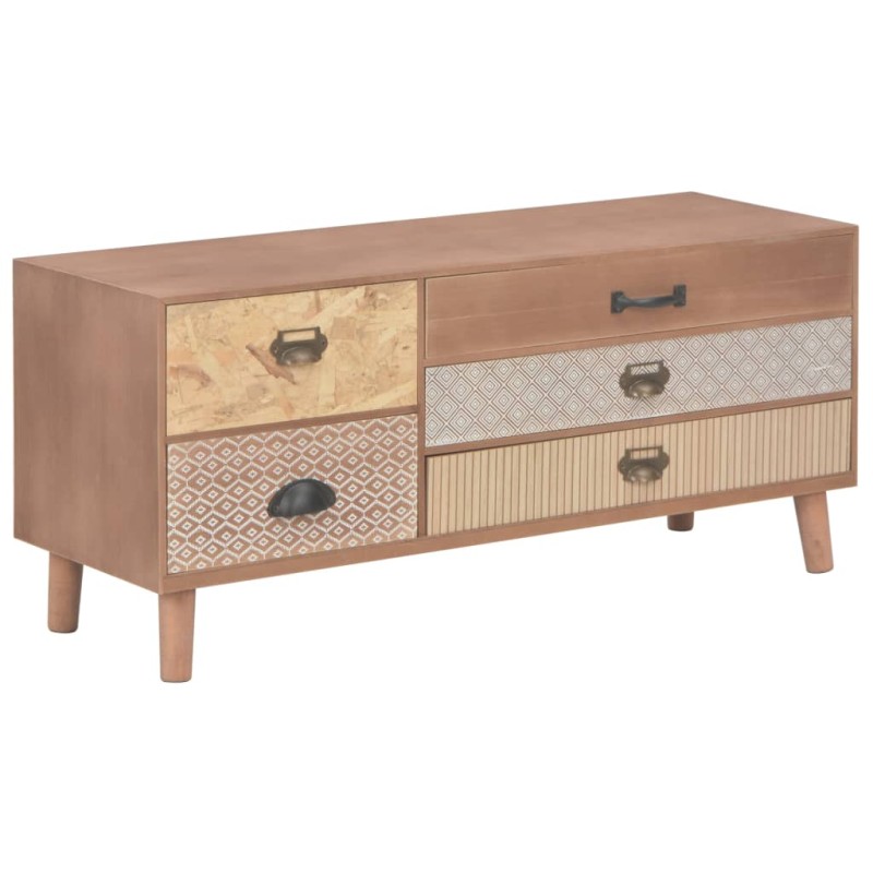 vidaXL Mueble para TV con 5 cajones madera maciza de pino 90x30x40 cm vidaXL Mueble para TV con 5 cajones madera maciza de pino 90x30x40 cm
