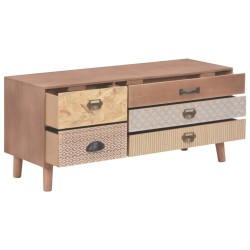 vidaXL Mueble para TV con 5 cajones madera maciza de pino 90x30x40 cm