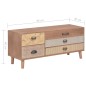 vidaXL Mueble para TV con 5 cajones madera maciza de pino 90x30x40 cm vidaXL Mueble para TV con 5 cajones madera maciza de pino 90x30x40 cm