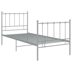 vidaXL Estructura de cama de metal gris 100x200 cm