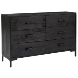 vidaXL Aparador de madera maciza de pino negro 110x35x70 cm