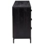 vidaXL Aparador de madera maciza de pino negro 110x35x70 cm vidaXL Aparador de madera maciza de pino negro 110x35x70 cm