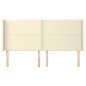 vidaXL Cabecero con orejas cuero sintético crema 163x16x118/128cm vidaXL Cabecero con orejas cuero sintético crema 163x16x118/128cm