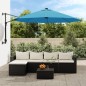vidaXL Sombrilla de pared con LED verde azul mar 290 cm vidaXL Sombrilla de pared con LED verde azul mar 290 cm
