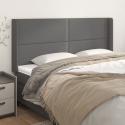 vidaXL Cabecero con orejas cuero sintético gris 183x16x118/128 cm