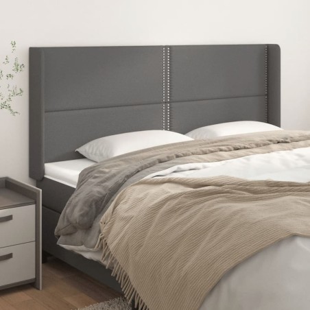 vidaXL Cabecero con orejas cuero sintético gris 183x16x118/128 cm