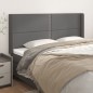 vidaXL Cabecero con orejas cuero sintético gris 183x16x118/128 cm vidaXL Cabecero con orejas cuero sintético gris 183x16x118/128 cm