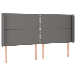 vidaXL Cabecero con orejas cuero sintético gris 183x16x118/128 cm