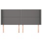 vidaXL Cabecero con orejas cuero sintético gris 183x16x118/128 cm vidaXL Cabecero con orejas cuero sintético gris 183x16x118/128 cm