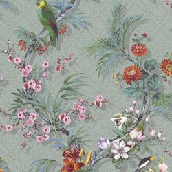 DUTCH WALLCOVERINGS Papel  de pared Tropical gris