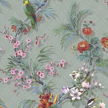 DUTCH WALLCOVERINGS Papel  de pared Tropical gris