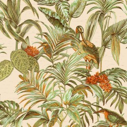 DUTCH WALLCOVERINGS Papel de pared Bird-of-Paradise verde