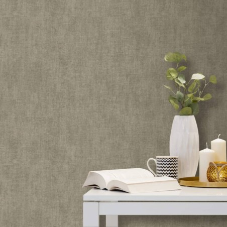 DUTCH WALLCOVERINGS Papel pintado gris y marrón liso