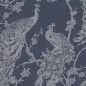 DUTCH WALLCOVERINGS Papel pintado pavo real azul marino y plateado DUTCH WALLCOVERINGS Papel pintado pavo real azul marino y plateado