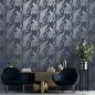 DUTCH WALLCOVERINGS Papel pintado pavo real azul marino y plateado DUTCH WALLCOVERINGS Papel pintado pavo real azul marino y plateado
