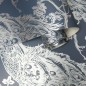 DUTCH WALLCOVERINGS Papel pintado pavo real azul marino y plateado DUTCH WALLCOVERINGS Papel pintado pavo real azul marino y plateado