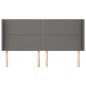 vidaXL Cabecero con orejas de cuero sintético gris 203x16x118/128 cm vidaXL Cabecero con orejas de cuero sintético gris 203x16x118/128 cm