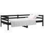 vidaXL Sofá cama madera maciza de pino negro 90x190 cm vidaXL Sofá cama madera maciza de pino negro 90x190 cm