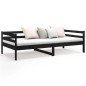 vidaXL Sofá cama madera maciza de pino negro 90x190 cm vidaXL Sofá cama madera maciza de pino negro 90x190 cm