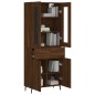 vidaXL Aparador alto madera contrachapada marrón roble 69,5x34x180 cm vidaXL Aparador alto madera contrachapada marrón roble 69,5x34x180 cm