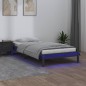 vidaXL Estructura de cama con LED madera maciza gris 100x200 cm vidaXL Estructura de cama con LED madera maciza gris 100x200 cm