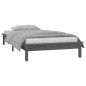 vidaXL Estructura de cama con LED madera maciza gris 100x200 cm vidaXL Estructura de cama con LED madera maciza gris 100x200 cm