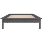 vidaXL Estructura de cama con LED madera maciza gris 100x200 cm vidaXL Estructura de cama con LED madera maciza gris 100x200 cm