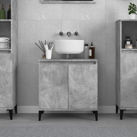 vidaXL Armario de lavabo madera contrachapada gris hormigón 58x33x60cm