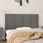 vidaXL Cabecero de cama de pared madera maciza pino gris 141x3x63 cm